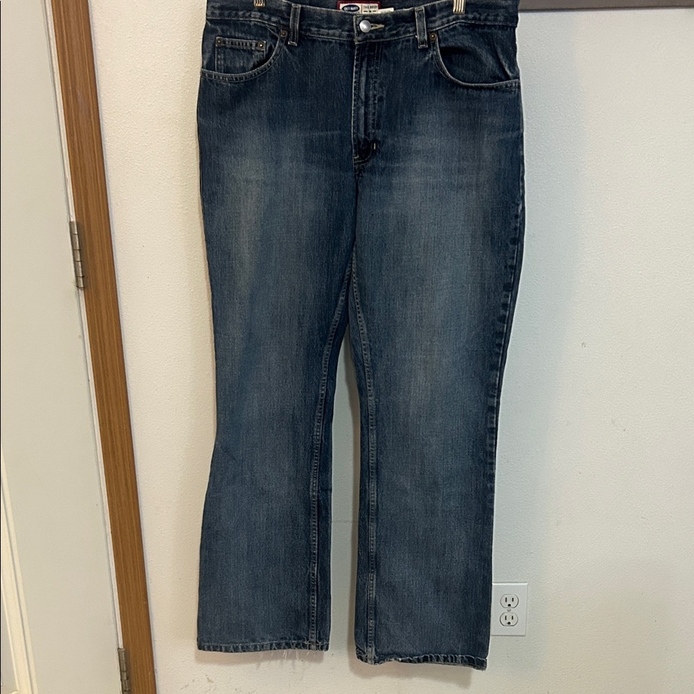 Old Navy Blue Jeans Men's Dark Blue Bootcut Jeans, 100% cotton 16 long